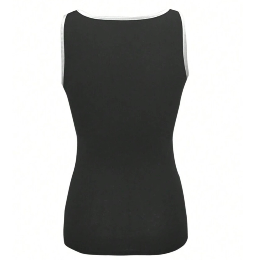 Colorblock Half Button Tank Top - Picture 3 of 4